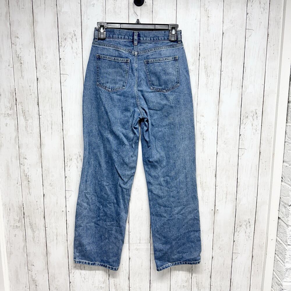 Oak Fort Pants Women Size 25 Light Wash Denim High Rise Straight Mom Jeans Basic - Picture 6 of 6